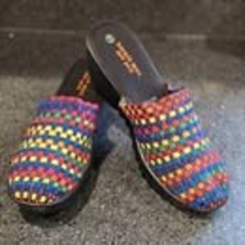 Bernie Mev. New York Colorful Woven Wedge Mules Size EU 41 / US 10